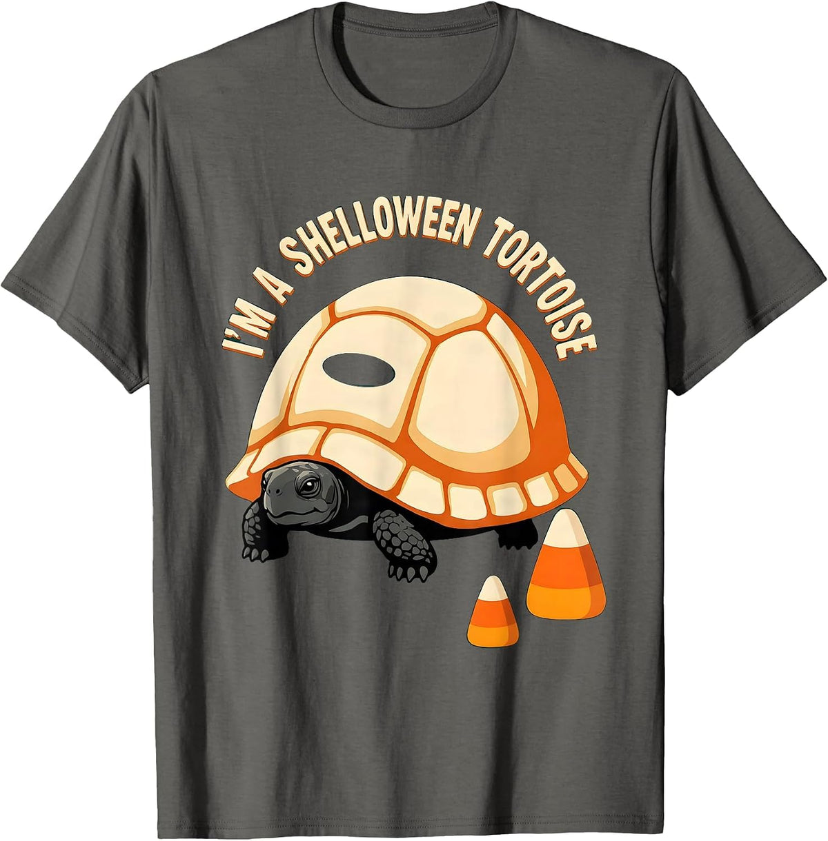 Men's I'm a Shelloween Tortoise Funny Halloween Costume T-Shirt - Asphalt Grey