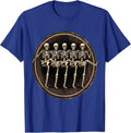 Dancing Skeletons Chorus Line Kick Graphic T-Shirt - Royal Blue