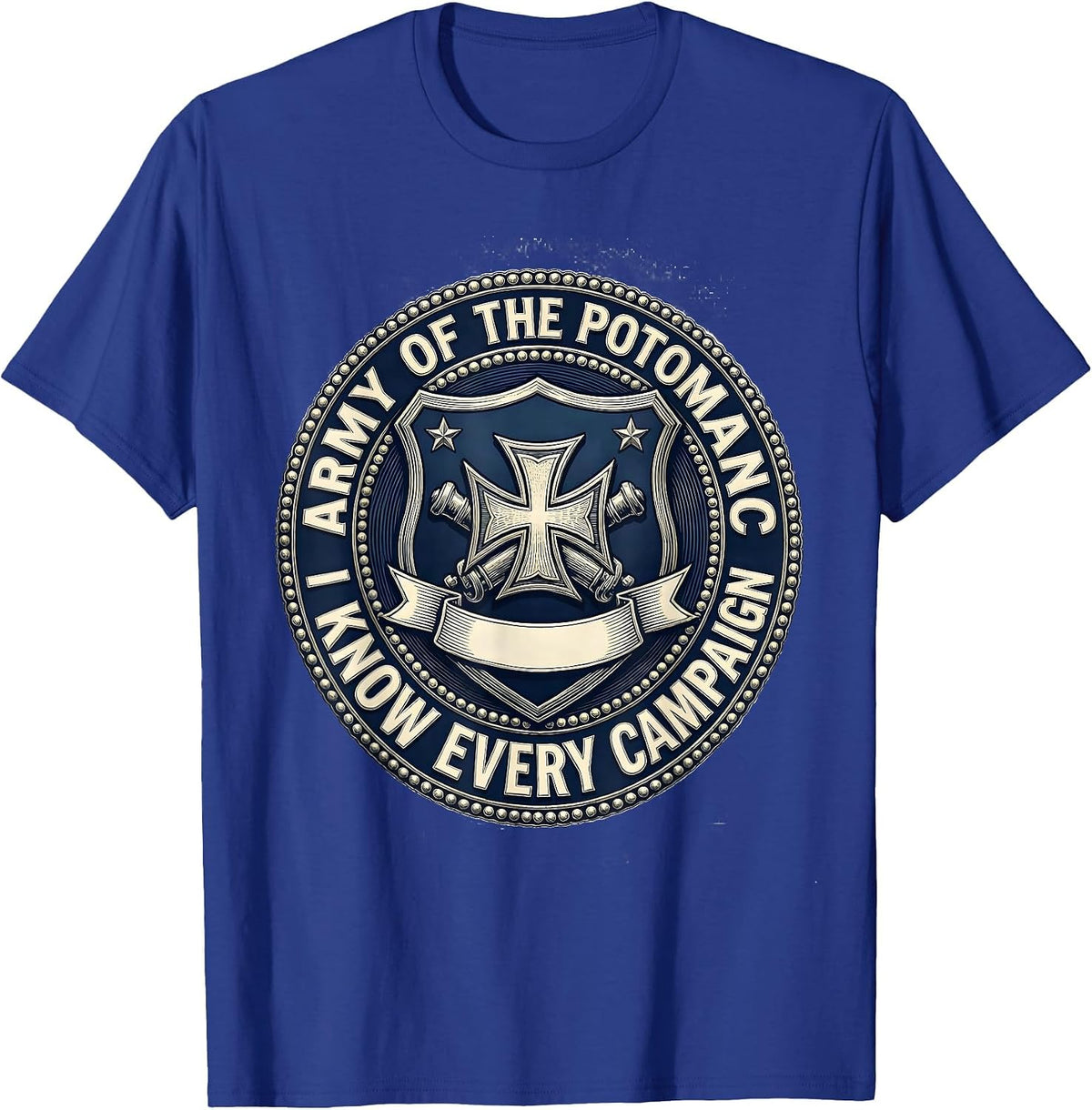 Men's Army of the Potomac I Know Every Campaign Civil War Buff T-Shirt - Royal Blue