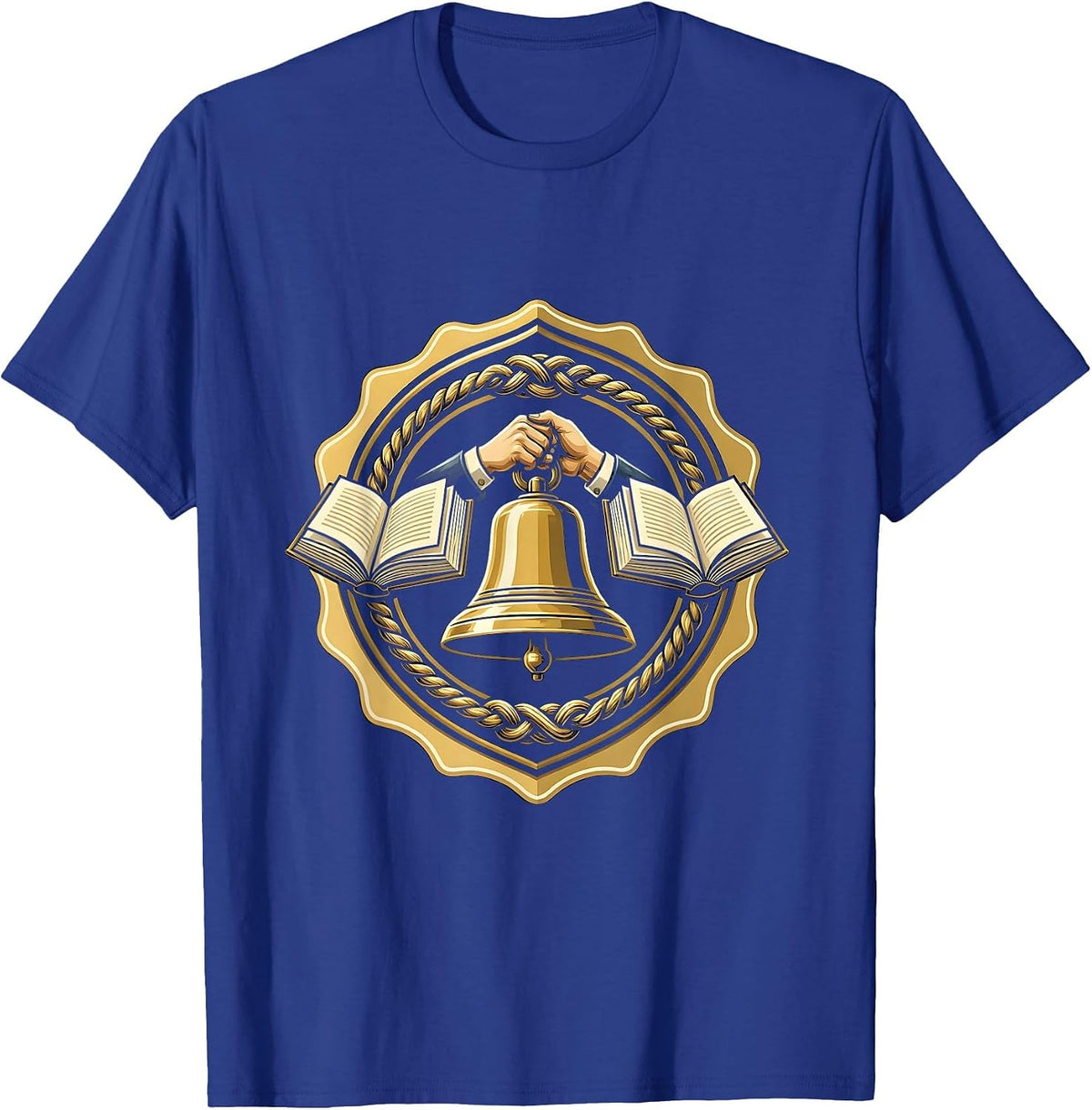 First Grade Teacher Old School Bell Graphic T-Shirt - Royal Blue