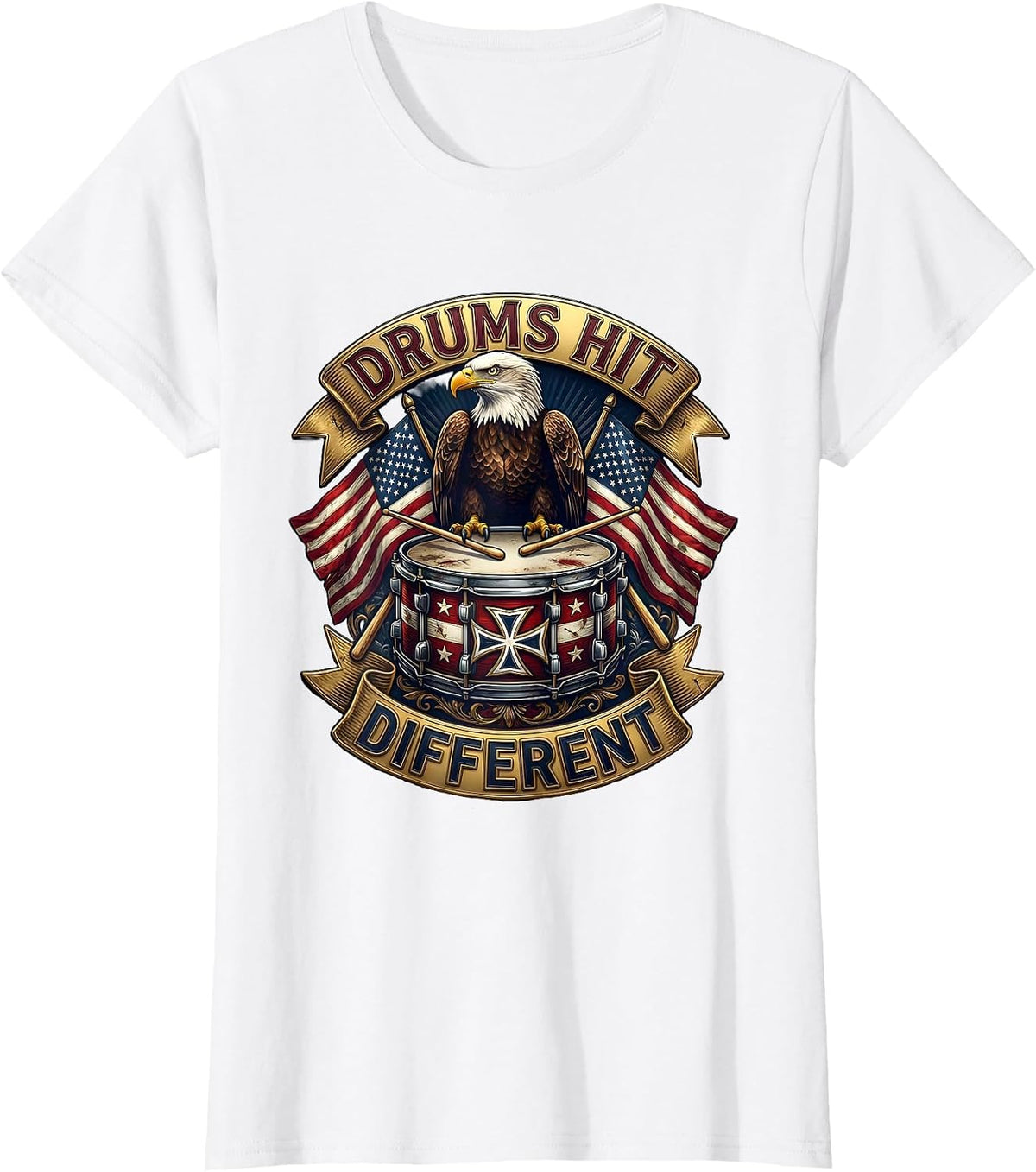 Drums Hit Different Drummer Music Design T-Shirt - White