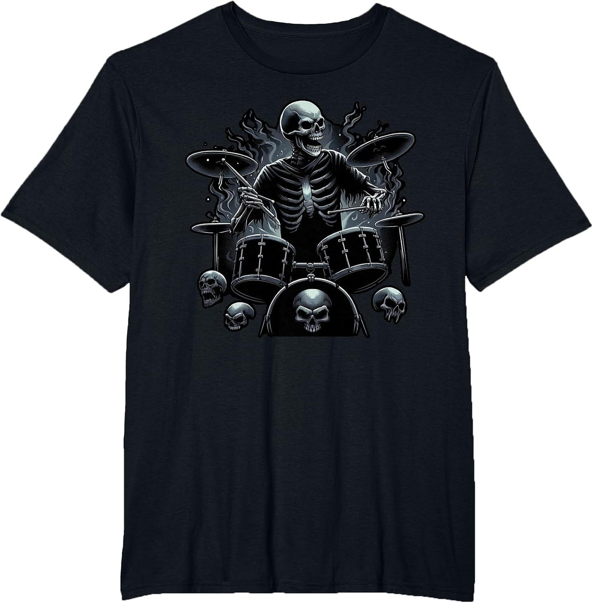 Playing Drums Skeleton Lover for Drummers T-Shirt - Black