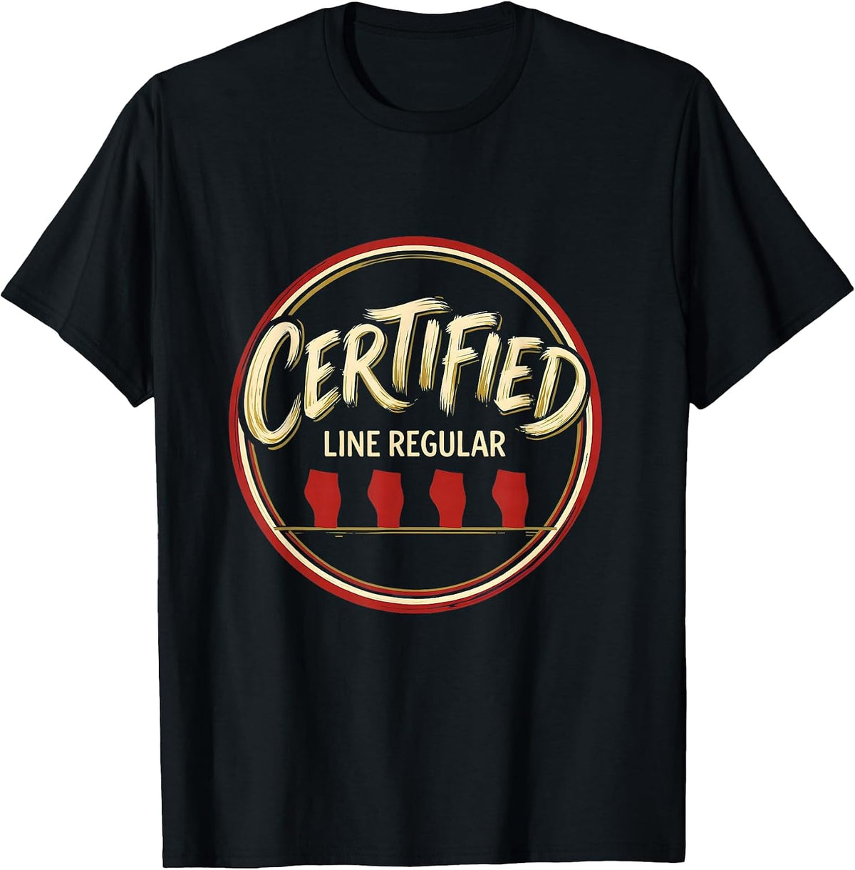 Men's Certified Line Regular Funny Dance Lover Line Dance Humor T-Shirt - Black