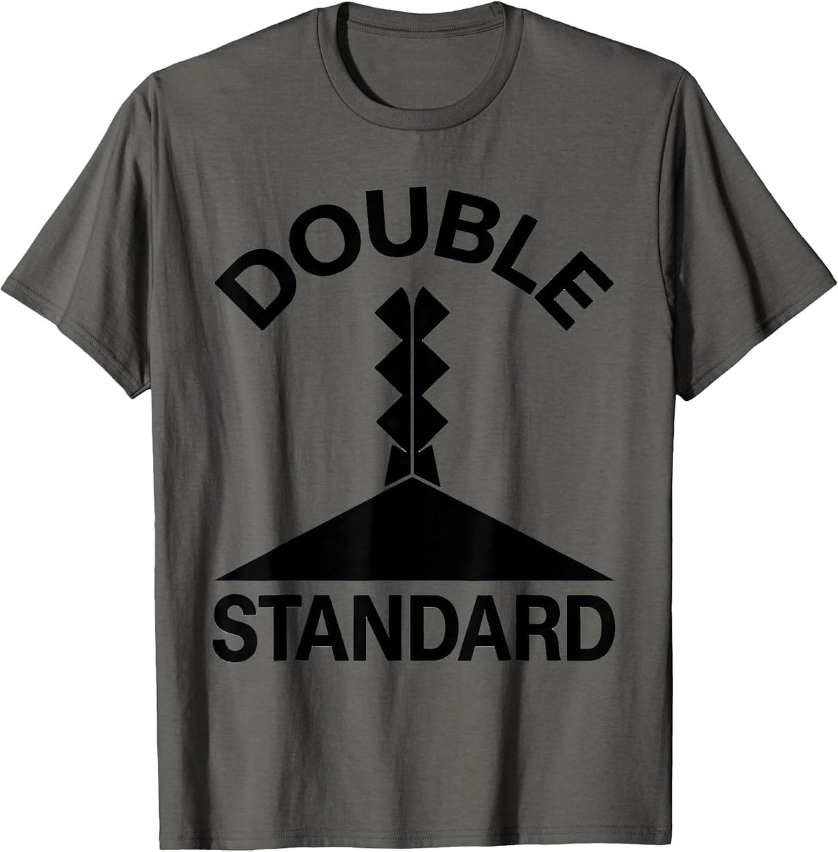 Double Standard Funny Ski Dad Skiing Snowboarder Gift T-Shirt - Asphalt Grey