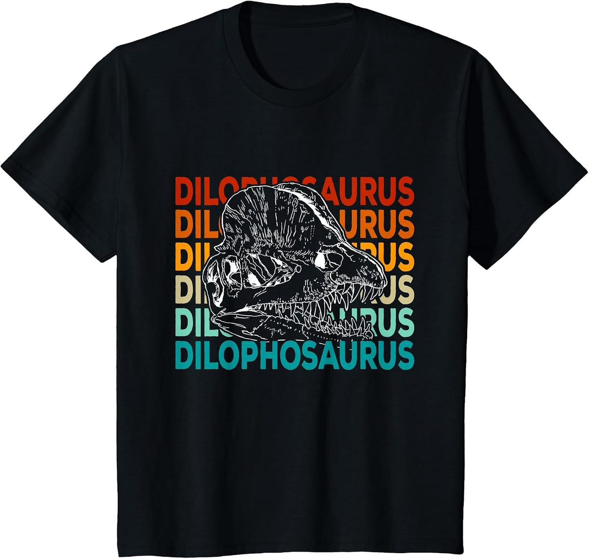 Dilophosaurus Dinosaur T-Shirt - Black