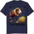Cavy Action Manual: Hay Radar, Popcorn Knees Comic T-Shirt - Navy Blue