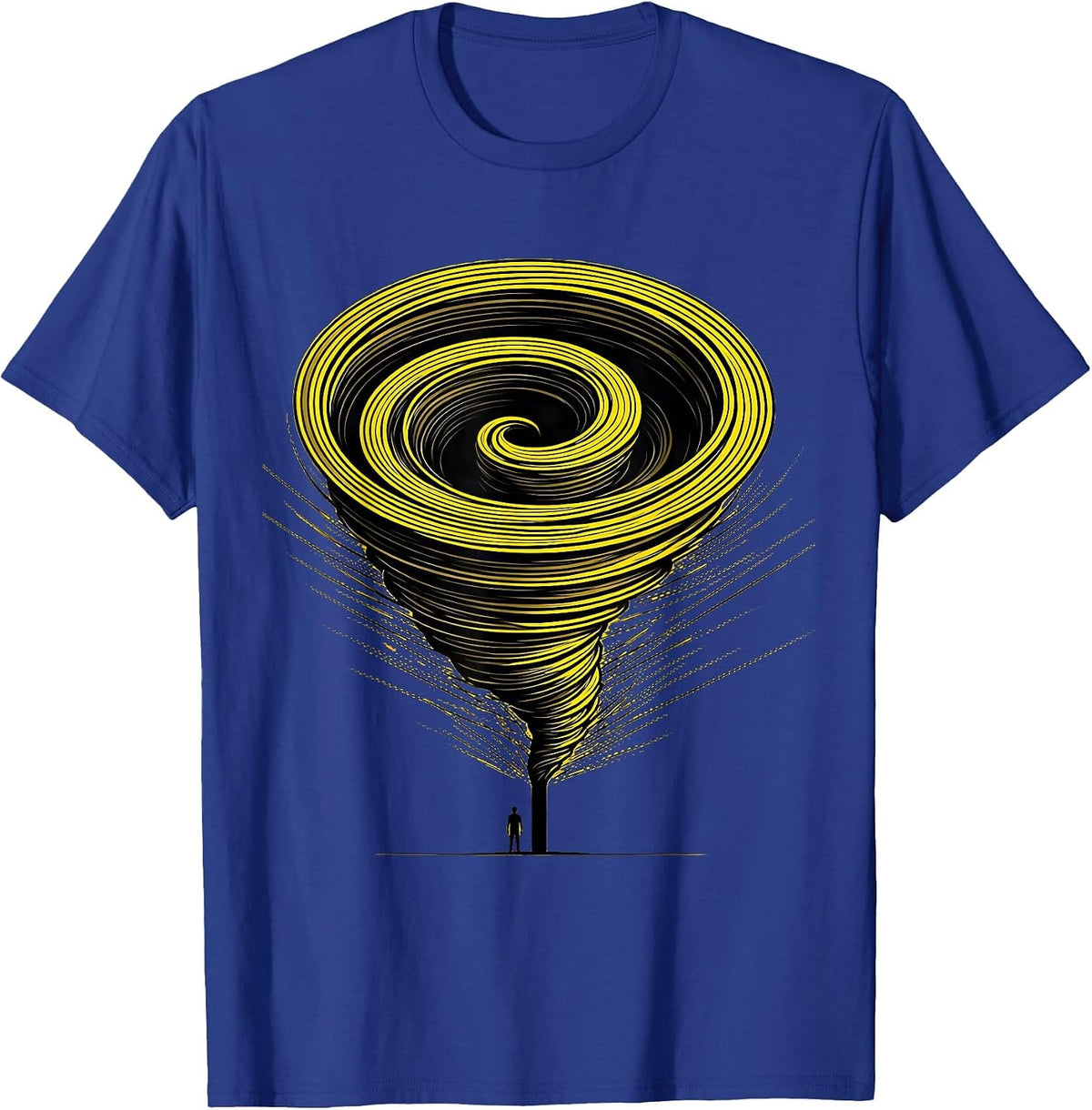 Asymmetrical Tornado Vortex Minimalist Storm Chaser T-Shirt - Royal Blue