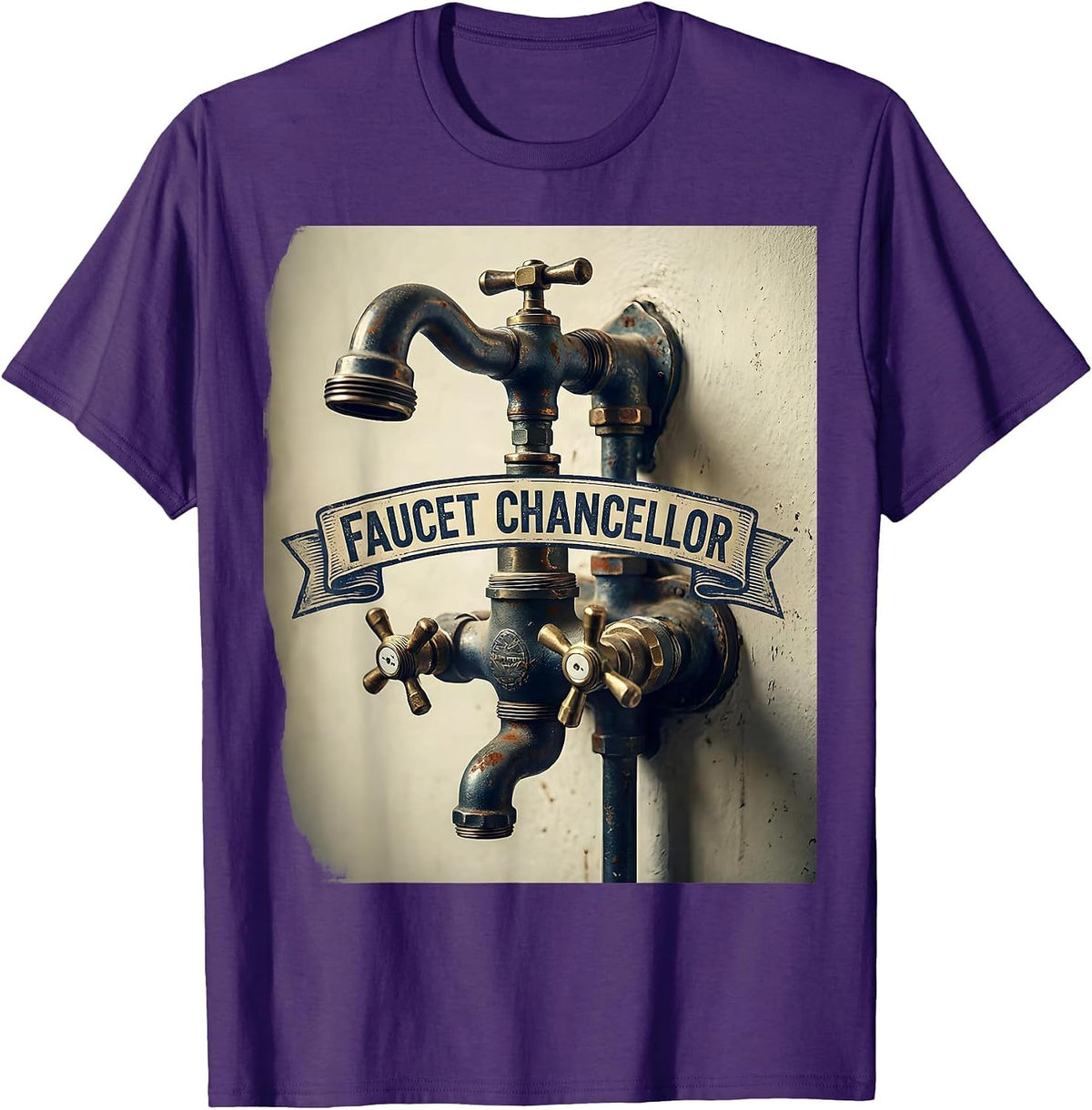 Faucet Chancellor Vintage Funny Plumber Pipefitter Gift T-Shirt - Purple