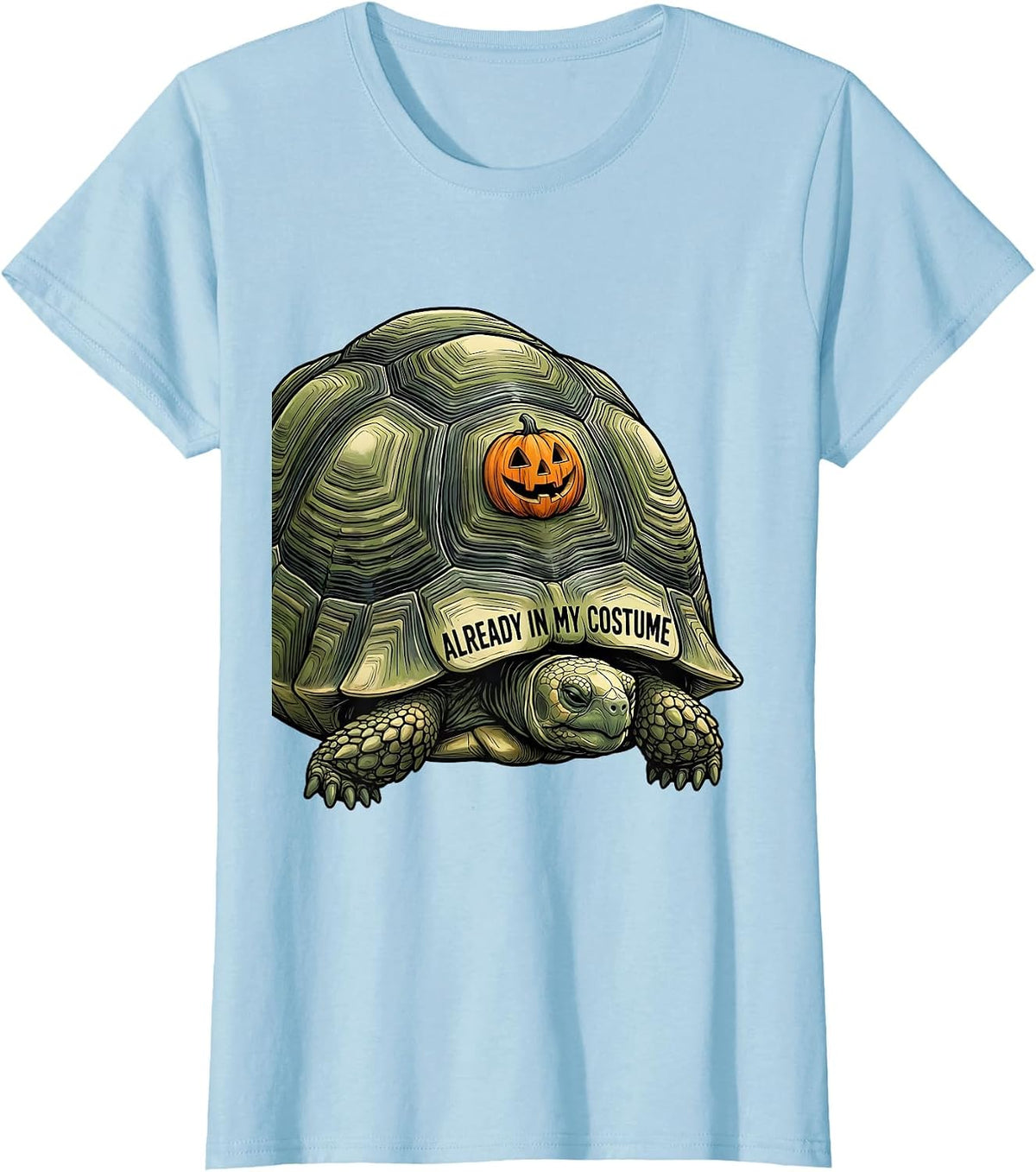 Already In My Costume Funny Tortoise Halloween Costume T-Shirt - Baby Blue