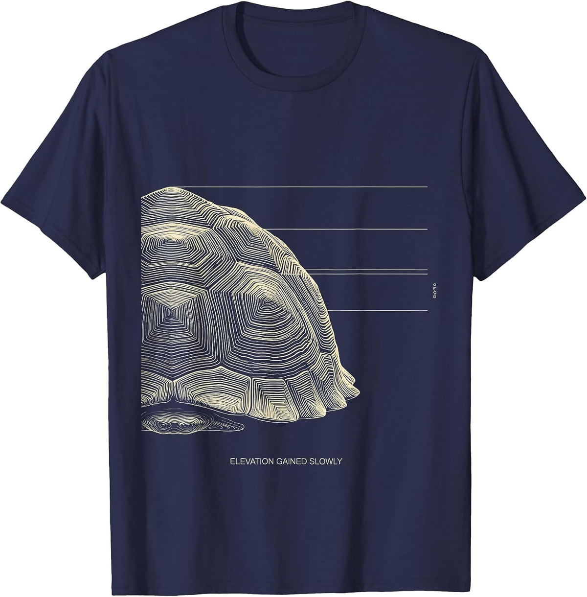 Elevation Gained Slowly Funny Tortoise Lover Animal Humor T-Shirt - Navy Blue