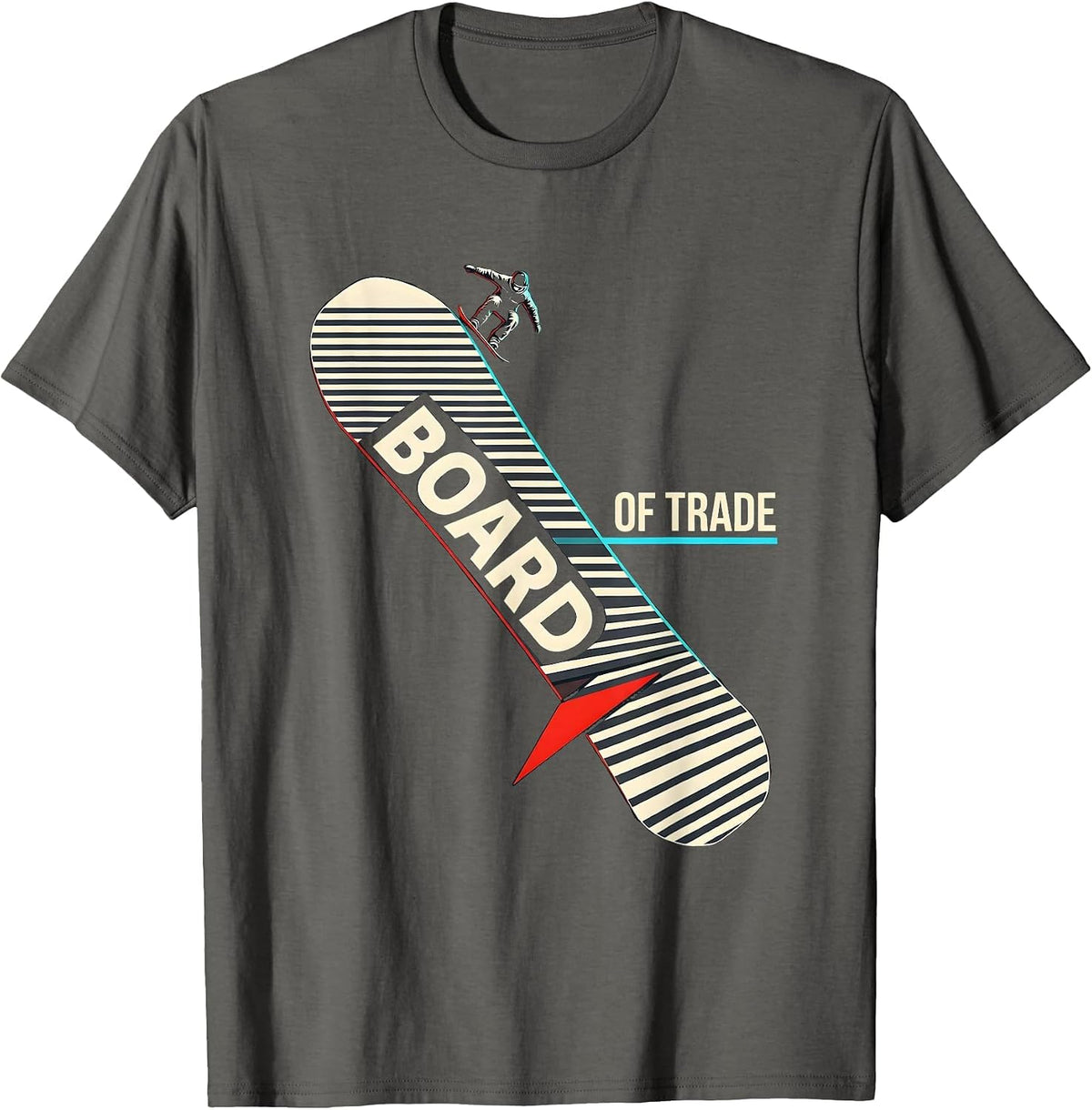 Men's Board Of Trade New Wave Snowboarder Winter Sports Pride T-Shirt - Asphalt Grey