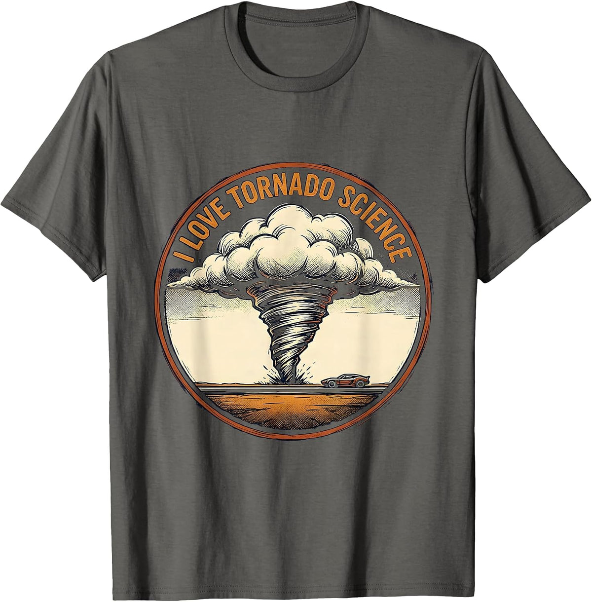 I Love Tornado Science Meteorology Storm Chaser Enthusiast T-Shirt - Asphalt Grey