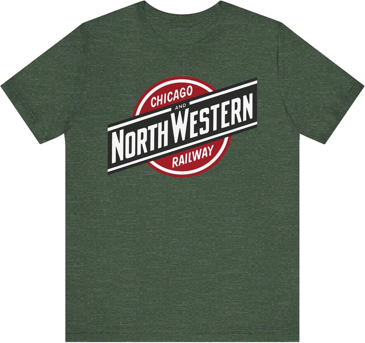 Chicago and North Western Railway Logo Tee - Heather Forest