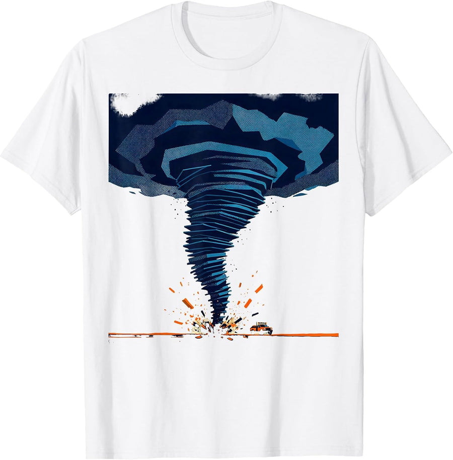 Men's Tornado Funnel Storm Chaser Meteorology Enthusiast Humor T-Shirt - White