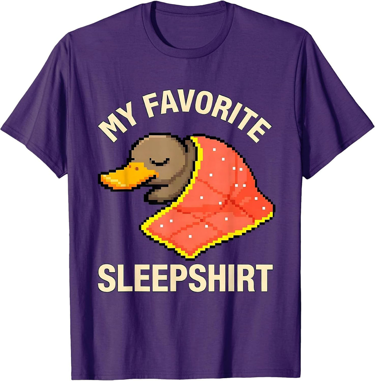 My Favorite Sleepshirt Cute Pixel Art Animal Sleepwear Kids T-Shirt - Purple