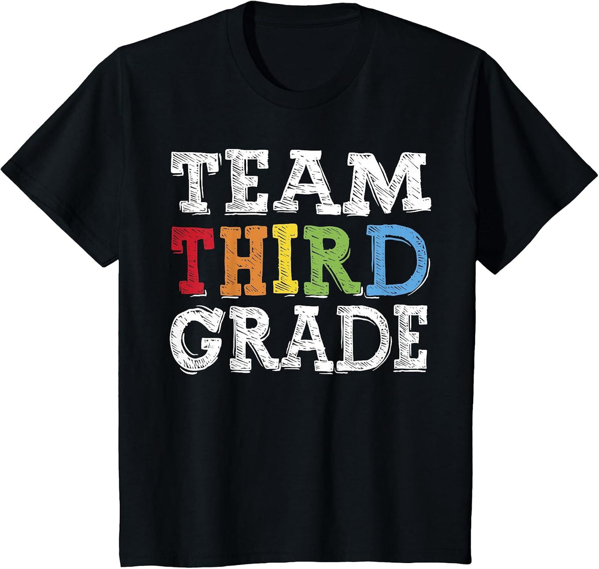 Team 3rd Grade Squad Third Teacher Student Back to School T-Shirt - Black