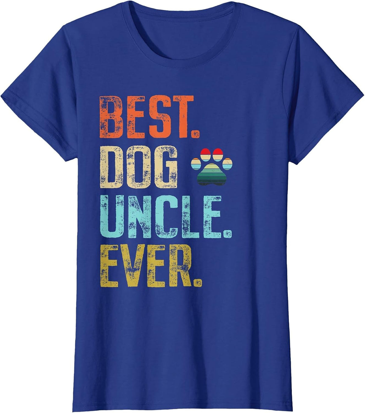 Mens Best Dog Uncle Ever Vintage Dog Lover T-Shirt - Royal Blue