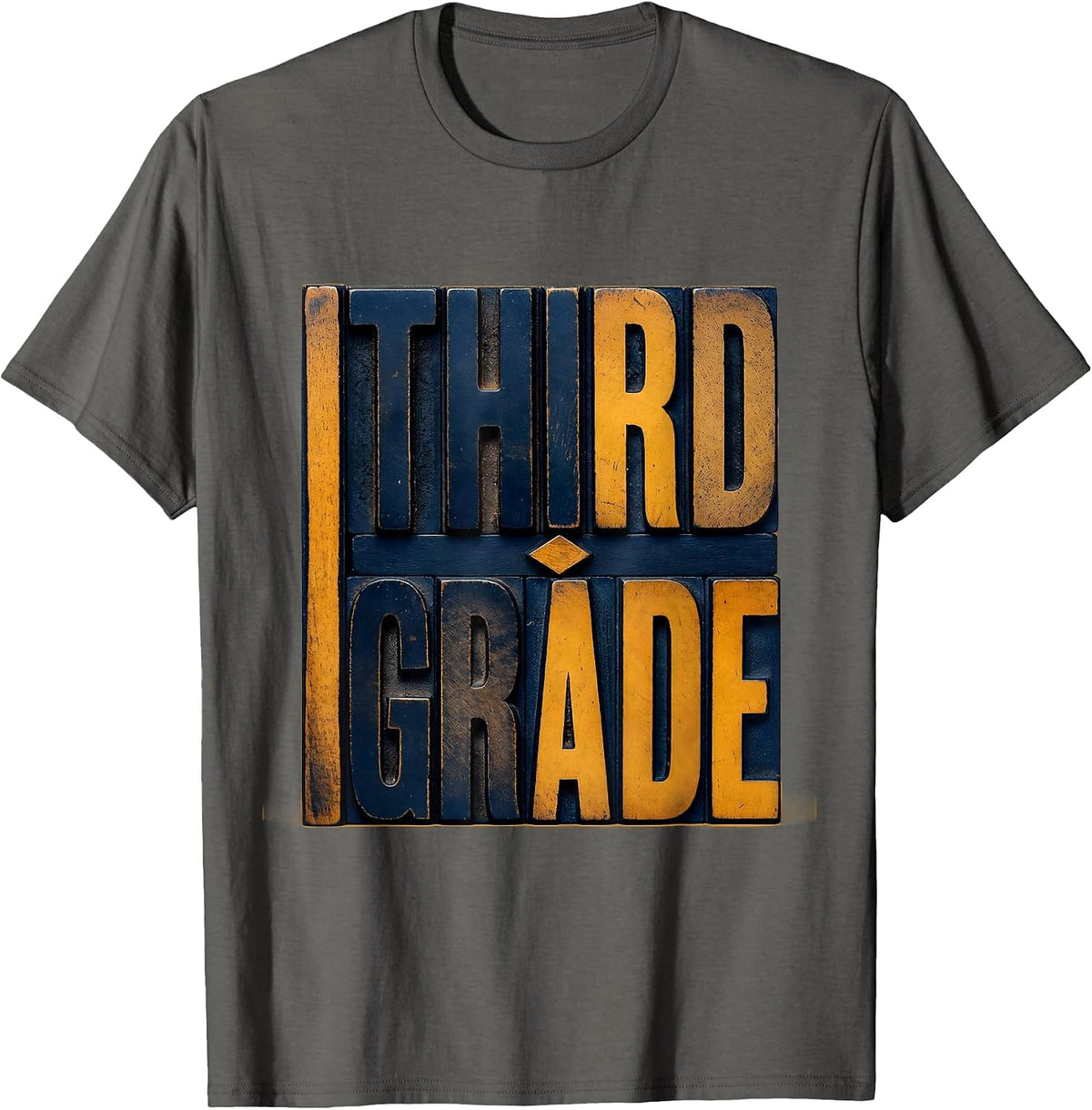 Third Grade Retro Teacher Student Back To School T-Shirt - Asphalt Grey