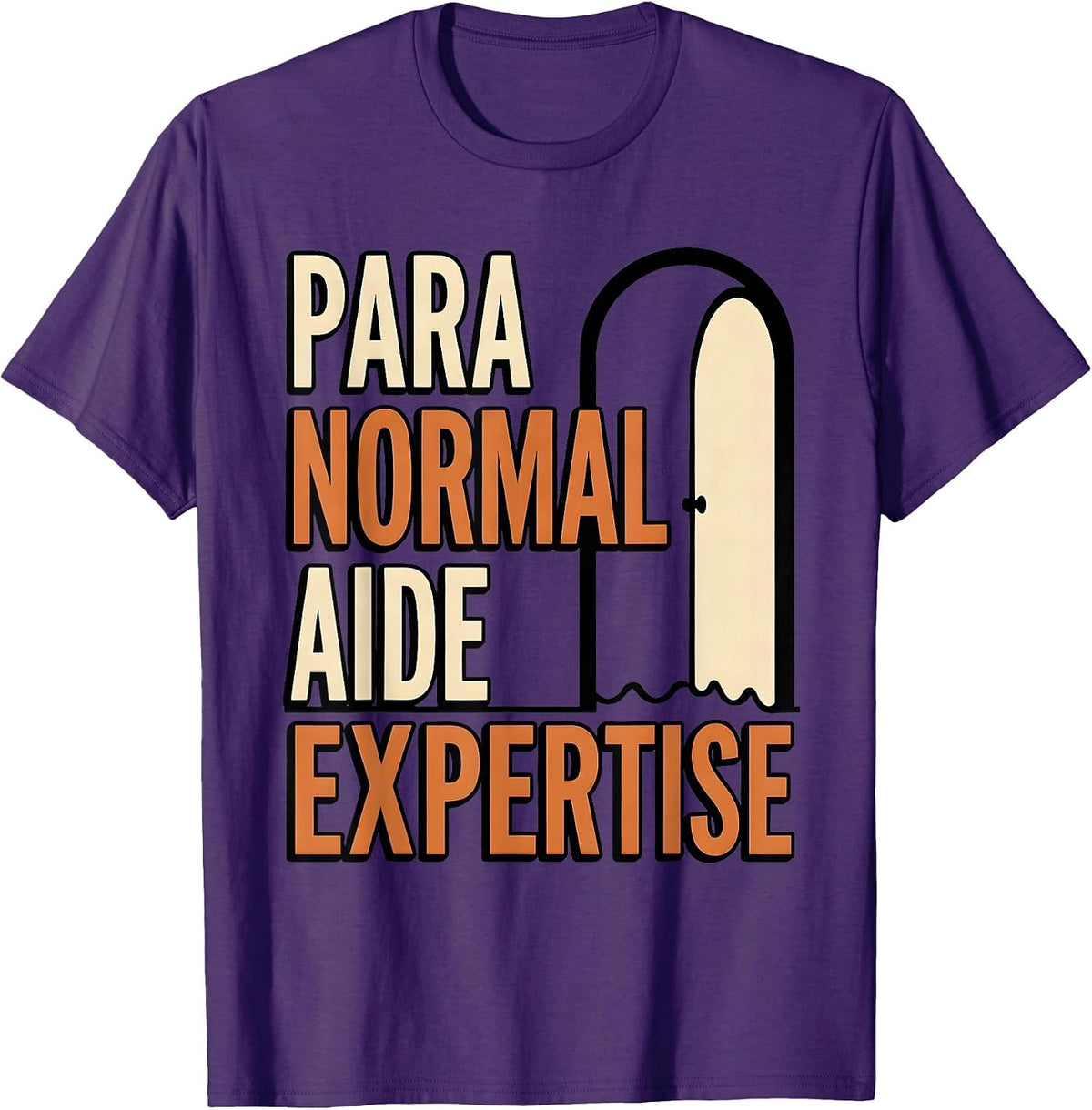 Para Normal Aide Expertise Funny Ghost Paraprofessional T-Shirt - Purple