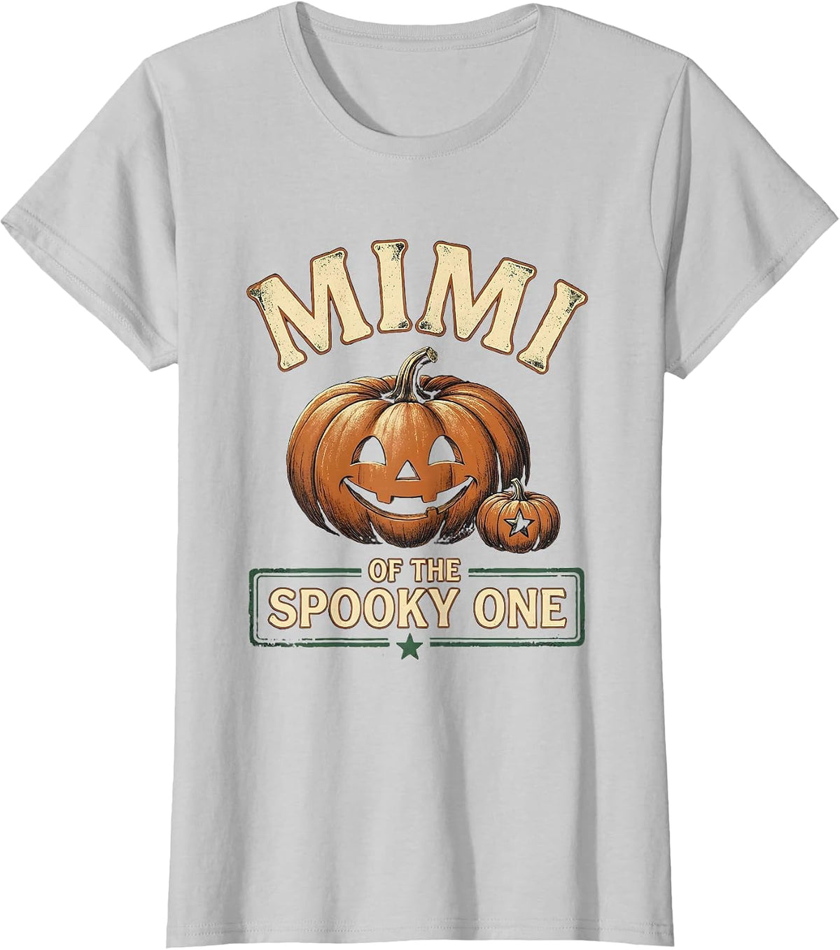 Women's MIMI OF THE SPOOKY ONE Vintage Halloween Family Role Gift T-Shirt - Silver Grey
