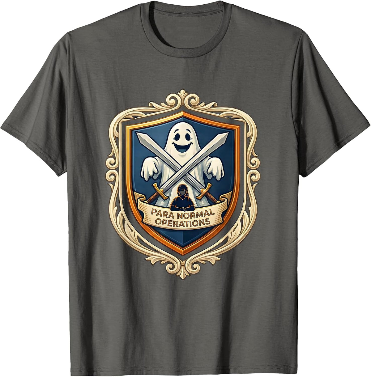 Para Normal Operations Ghost Paraprofessional Halloween T-Shirt - Asphalt Grey