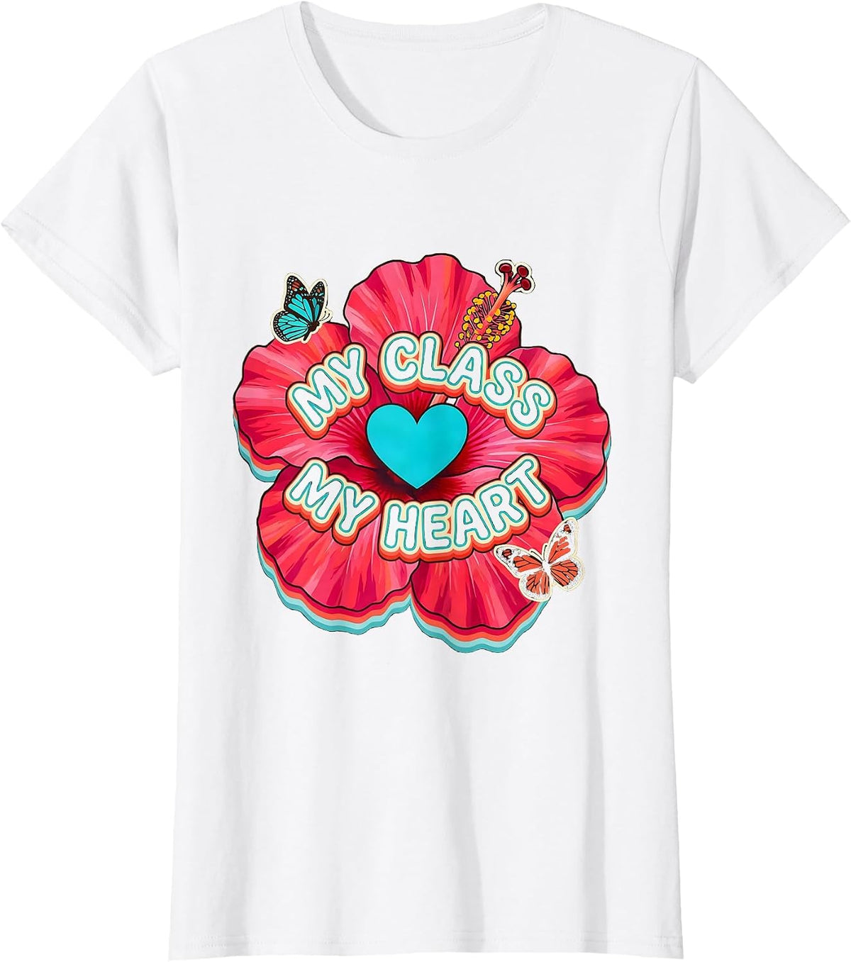 My Class My Heart First Grade Teacher Design T-Shirt - White