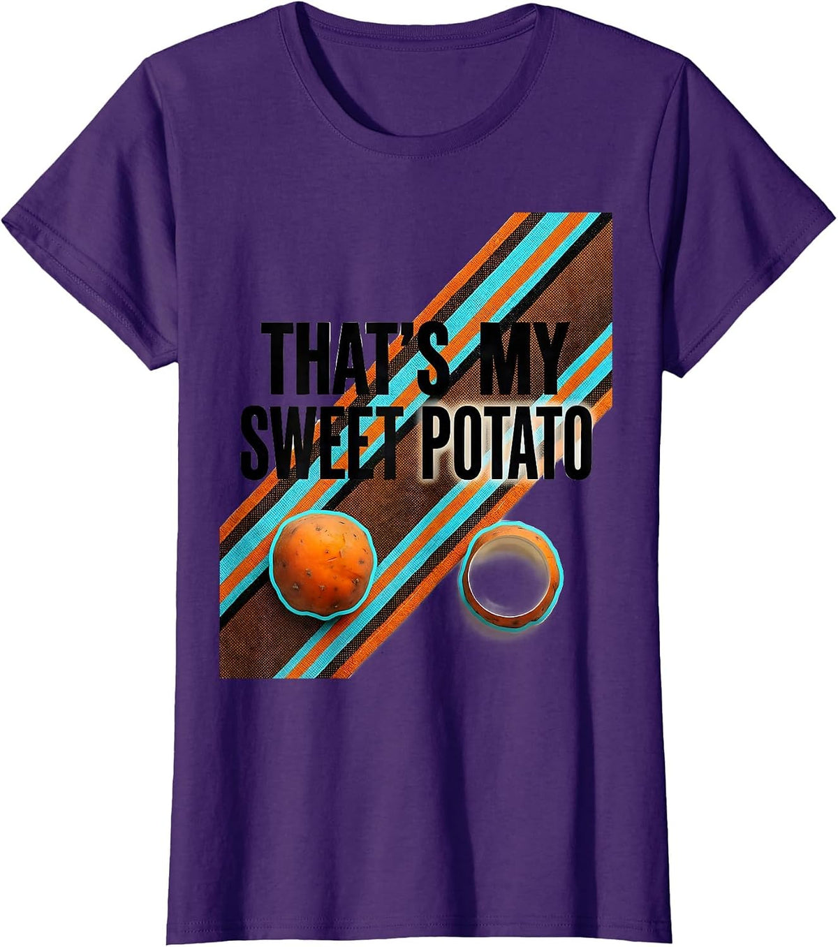 Women's That's My Sweet Potato Funny Couples Thanksgiving Matching T-Shirt - Purple