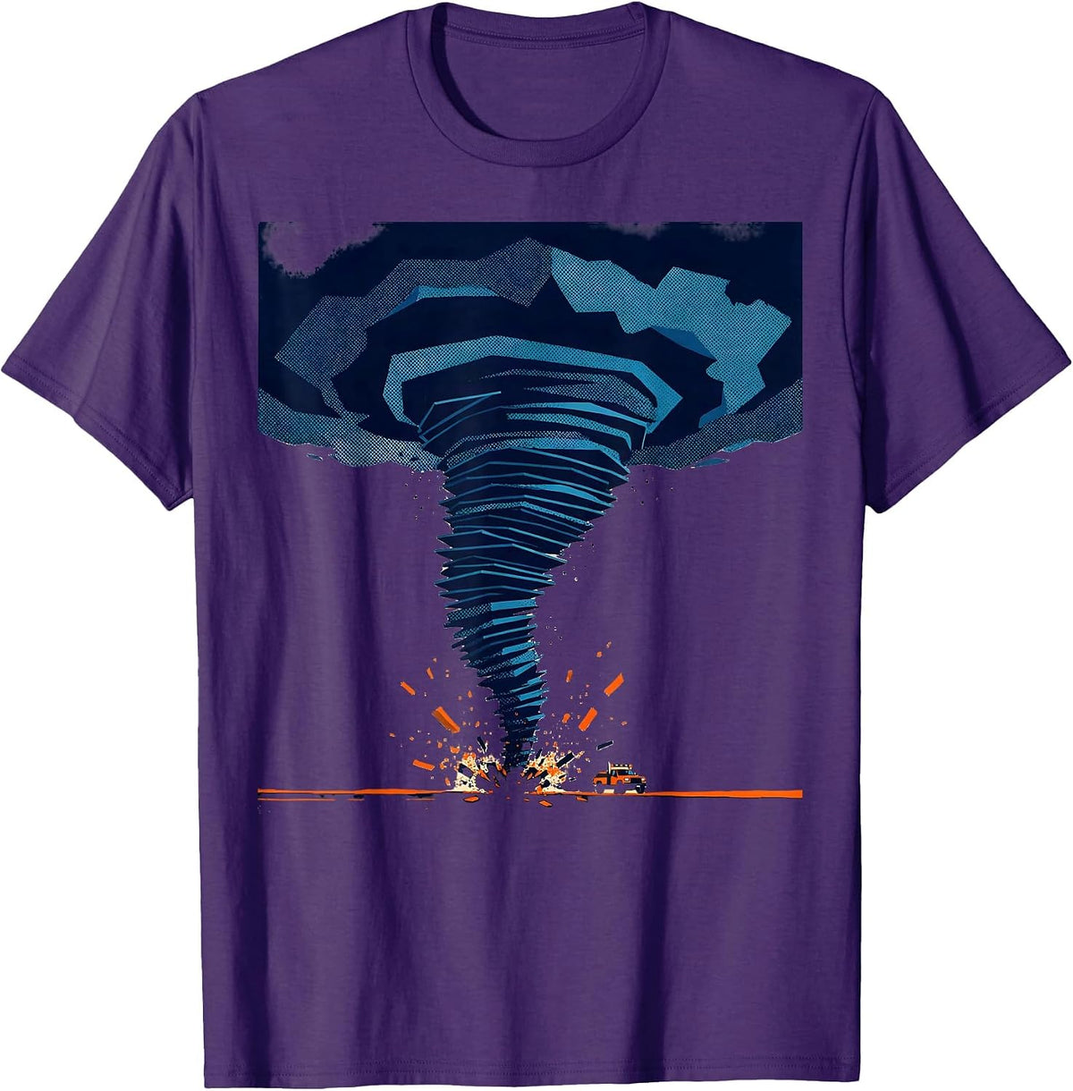 Men's Tornado Funnel Storm Chaser Meteorology Enthusiast Humor T-Shirt - Purple