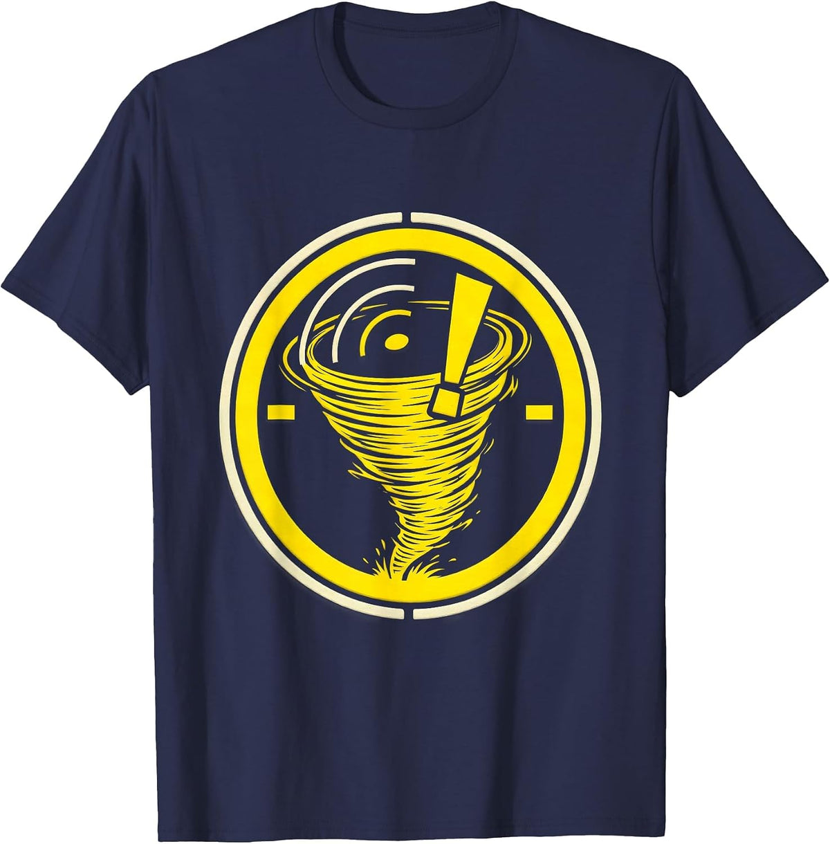 Men's Sealed Tornado Badge Storm Chaser Meteorology Humor T-Shirt - Navy Blue