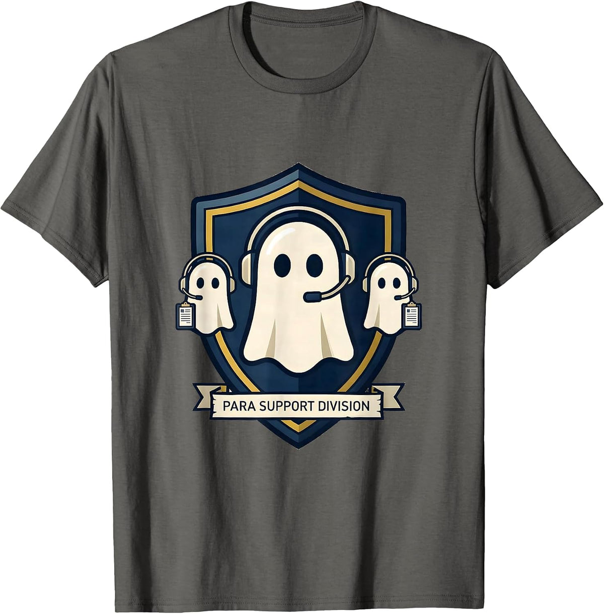 Para Support Division Ghost SPED Teacher Paraprofessional T-Shirt - Asphalt Grey
