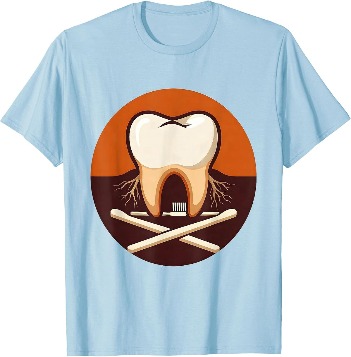 Men's Rounded Molar Wishbone Dental Humor Thanksgiving T-Shirt - Baby Blue