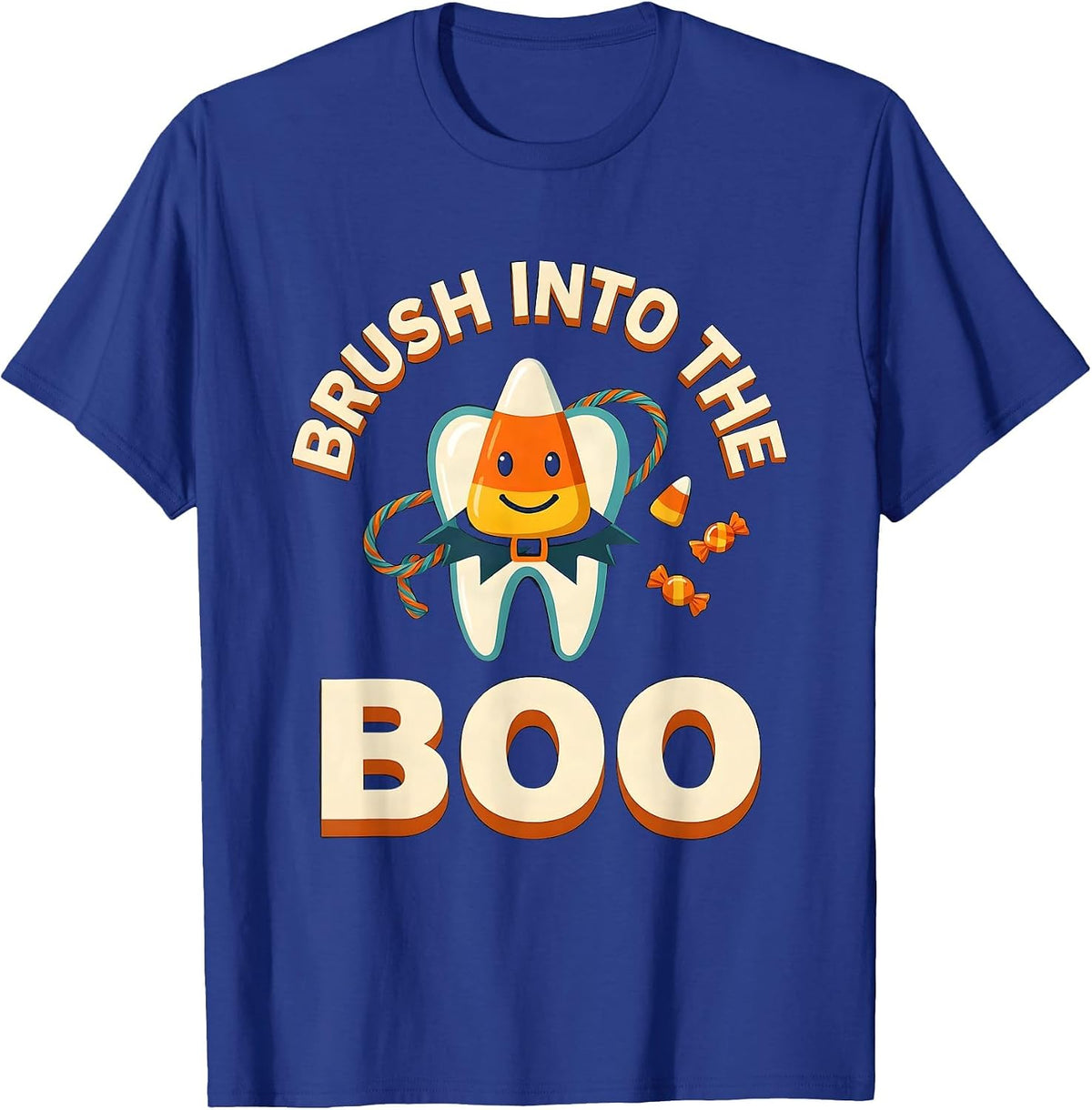 Brush Into The Boo Halloween Dentist Dental Humor Costume T-Shirt - Royal Blue