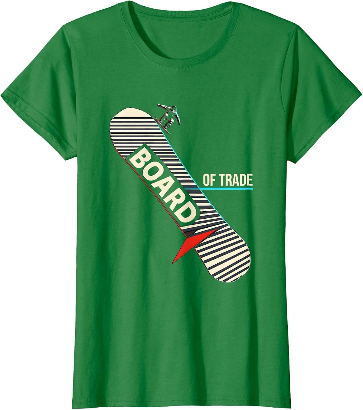 Women's Board Of Trade New Wave Snowboarder Winter Sports Pride T-Shirt - Kelly Green