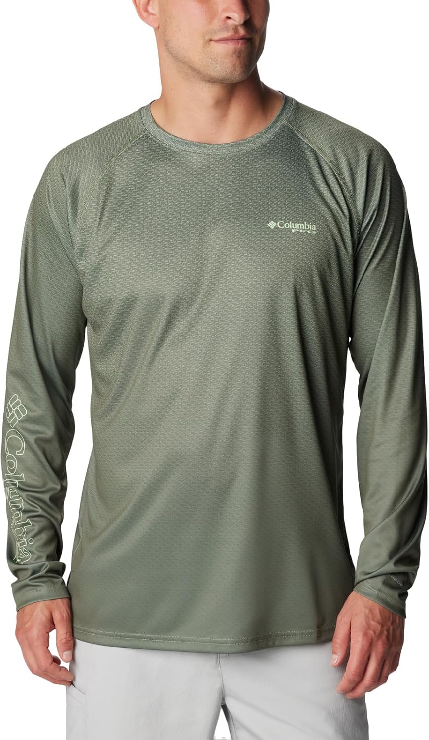 Columbia Men's Super Terminal Tackle PFG Super Fade Long Sleeve - Cypress\/Fish Hooks Sff