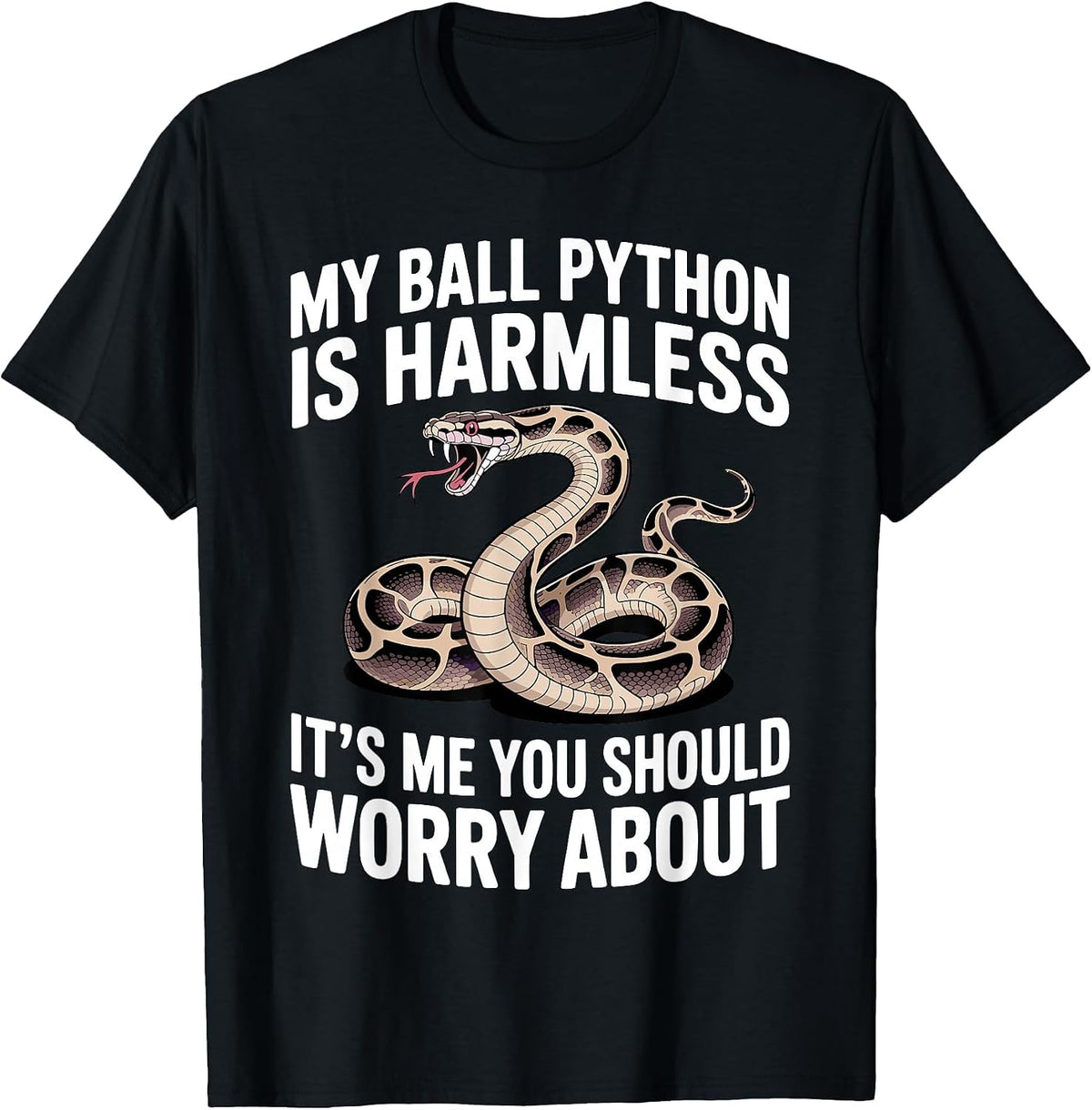 Funny Ball Python Art for Men Women Snake Ball Python Lover T-Shirt - Black