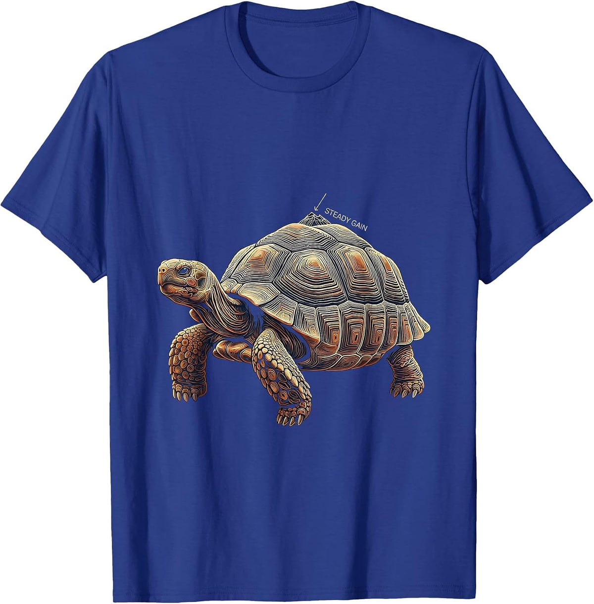 Steady Gain Topographic Contour Tortoise Lover Gift T-Shirt - Royal Blue