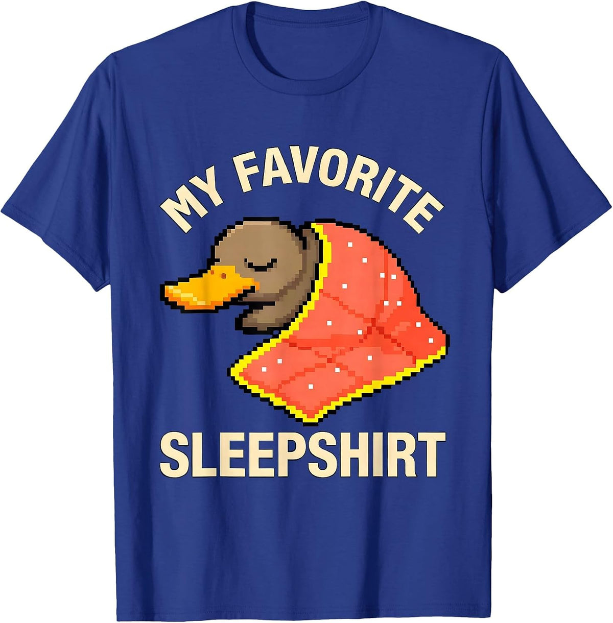 My Favorite Sleepshirt Cute Pixel Art Animal Sleepwear Kids T-Shirt - Royal Blue
