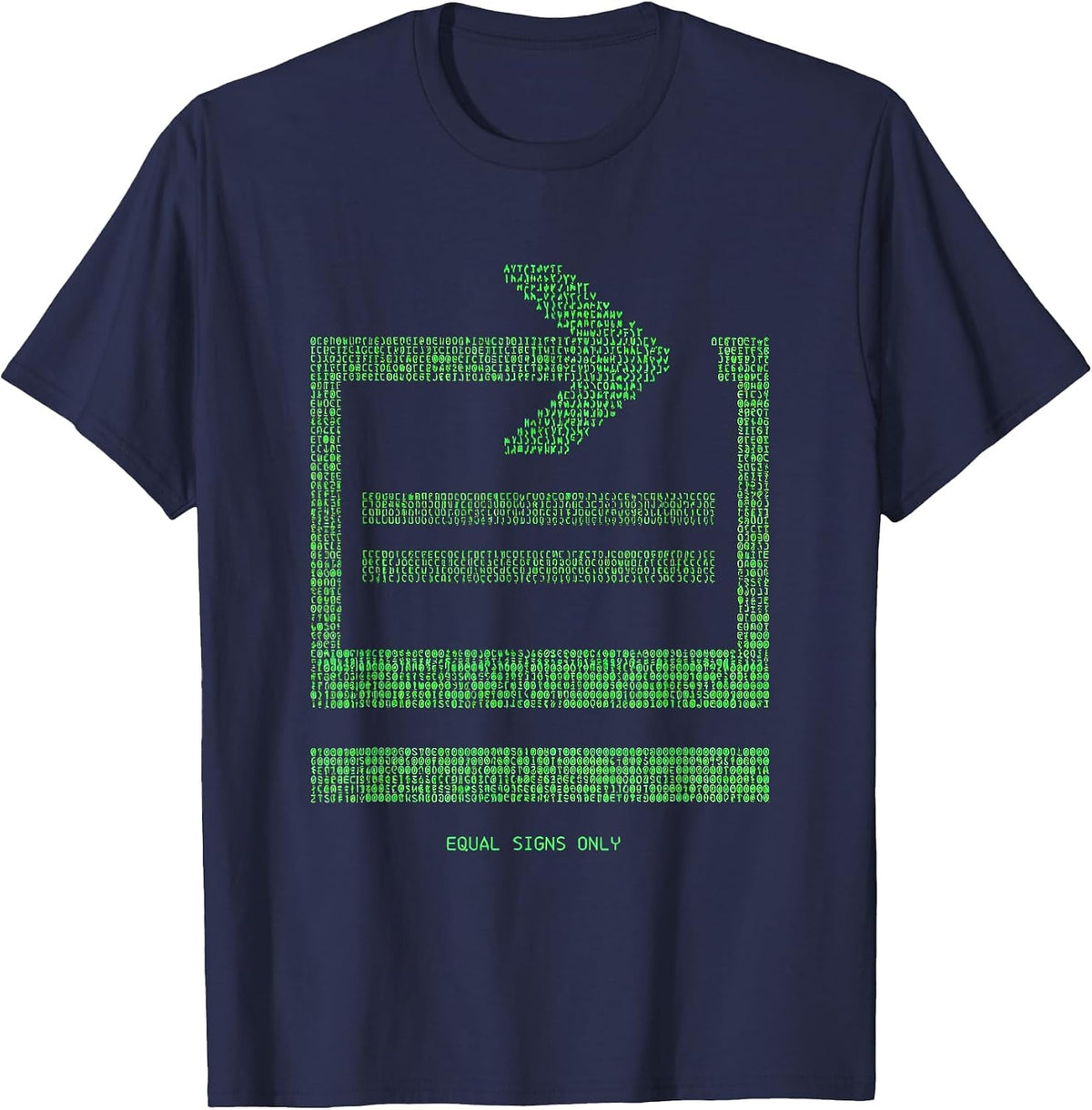 Equal Signs Only Math Equality Antiracism Symbol T-Shirt - Navy Blue