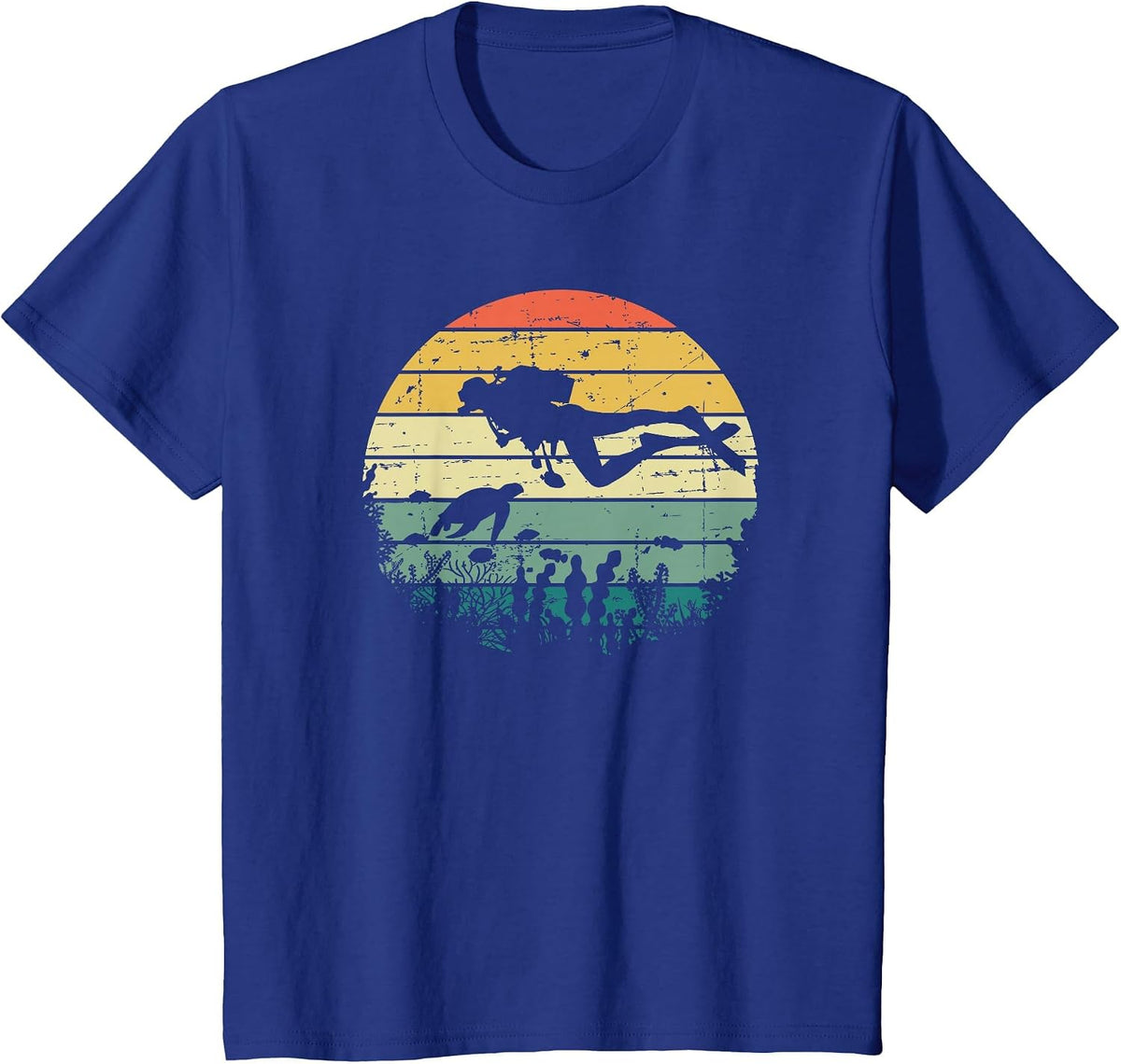Funny Vintage Scuba Diving Dive Diver T-Shirt - Royal Blue
