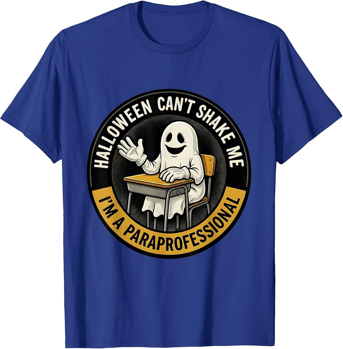 Men's Halloween Can't Shake Me, I'm A Paraprofessional Retro T-Shirt - Royal Blue