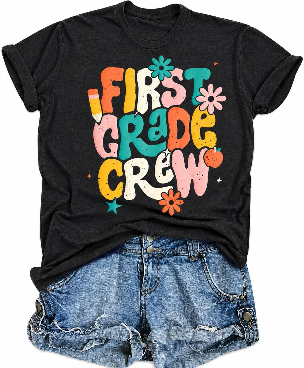 Kindergarten Teacher Shirts for Women Kindergarten Crew T Shirt First Day of School First Third Grade Teacher Tee Top -