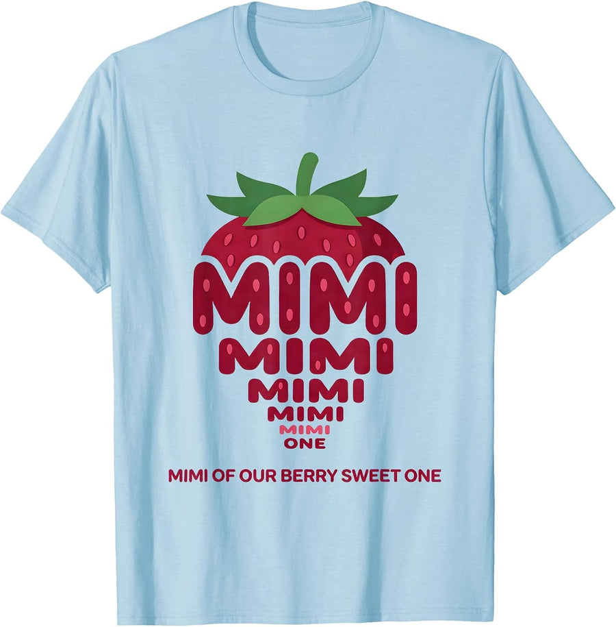 Men's Mimi Of Our Berry Sweet One Strawberry First Birthday Family T-Shirt - Baby Blue