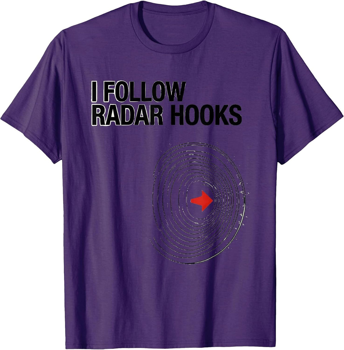 I Follow Radar Hooks Funny Storm Chaser Meteorology T-Shirt - Purple