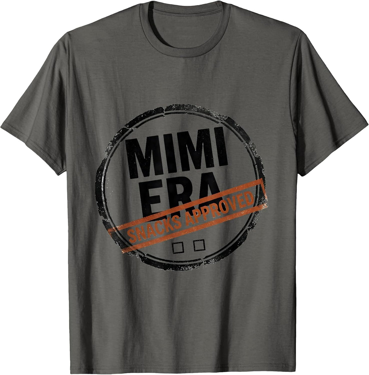 Mimi Era Snacks Approved Funny Grandma Nickname Retro T-Shirt - Asphalt Grey