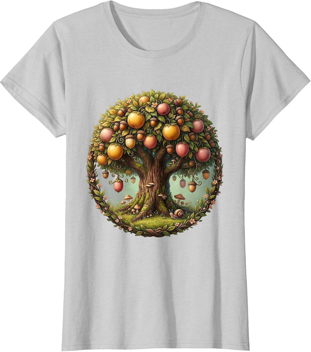 Kindergarten Teacher Crayon Tree Illustration T-Shirt - Silver Grey