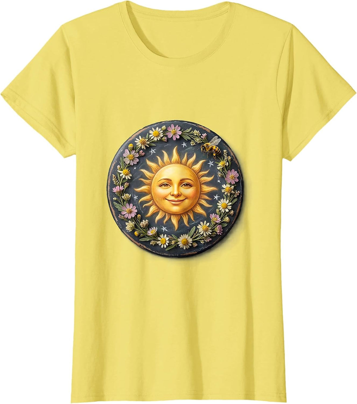 First Grade Teacher Chalkboard Sunshine Design T-Shirt - Lemon Yellow