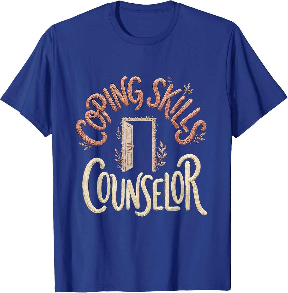 Coping Skills Counselor Boho Distressed Mental Health T-Shirt - Royal Blue
