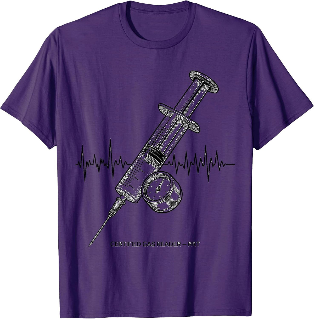 Men's Certified Gas Reader — RRT Funny Respiratory Therapist RT T-Shirt - Purple