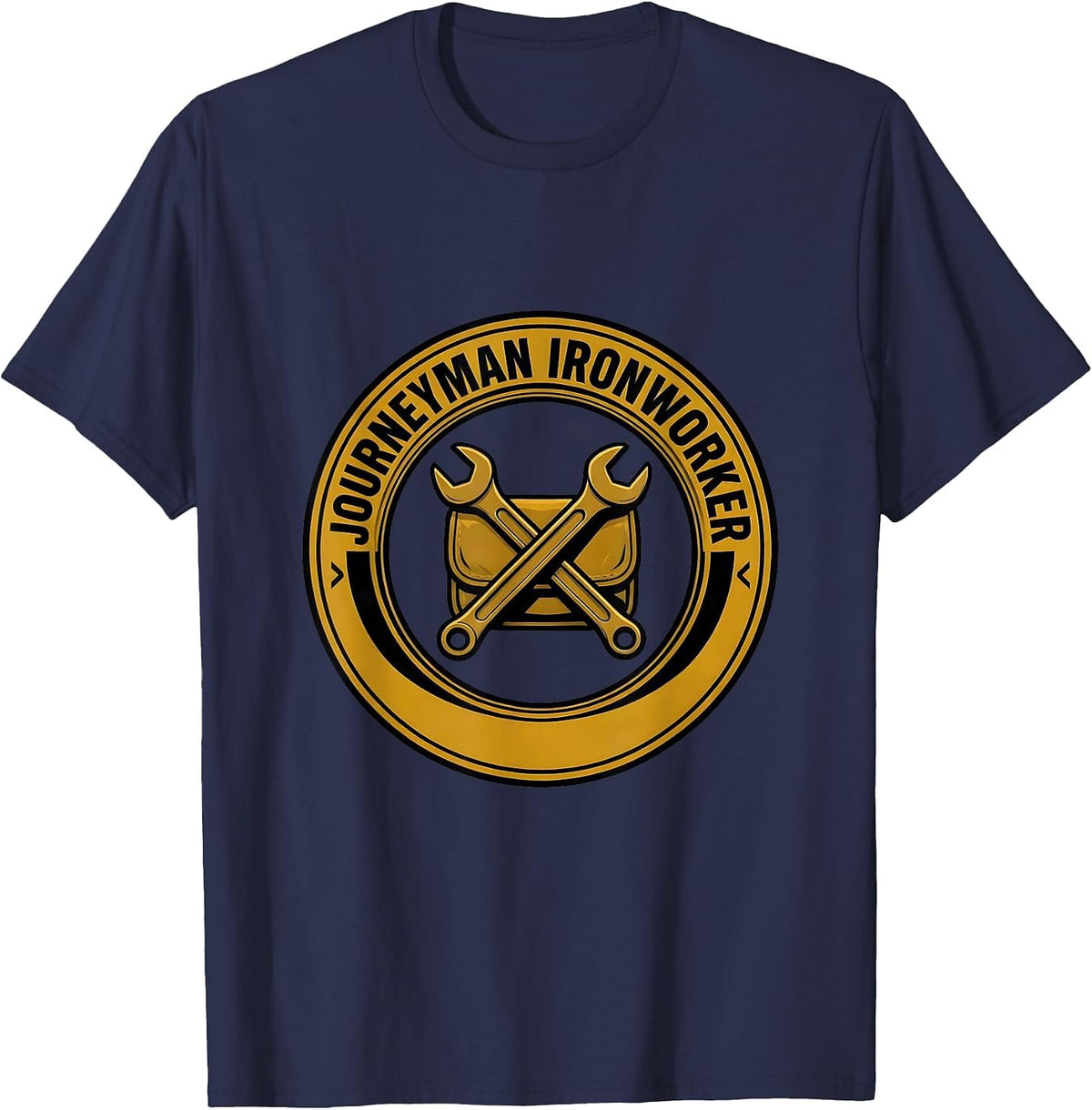 Men's Journeyman Ironworker Funny Blacksmith Metalworker Trade T-Shirt - Navy Blue
