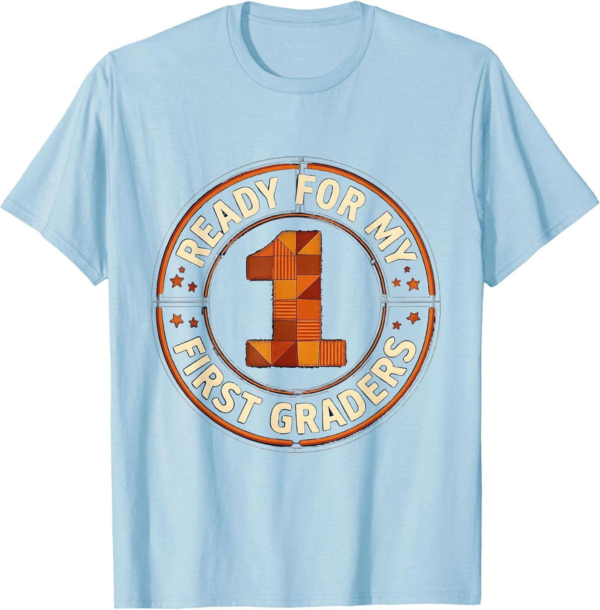 Ready For My First Graders Retro Teacher Back To School T-Shirt - Baby Blue